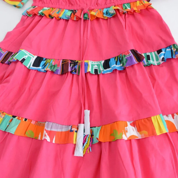 Alden Adair Begonia Lace Pink Floral Sabrina Tropical Summer  Mini Dress XS NWT - Picture 6 of 11